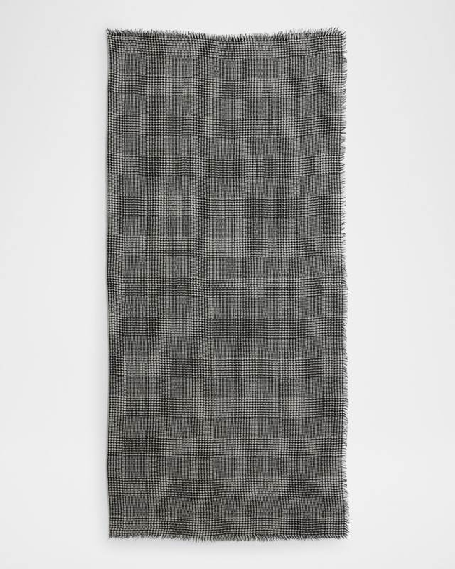 Houndstooth-Print Cashmere Scarf